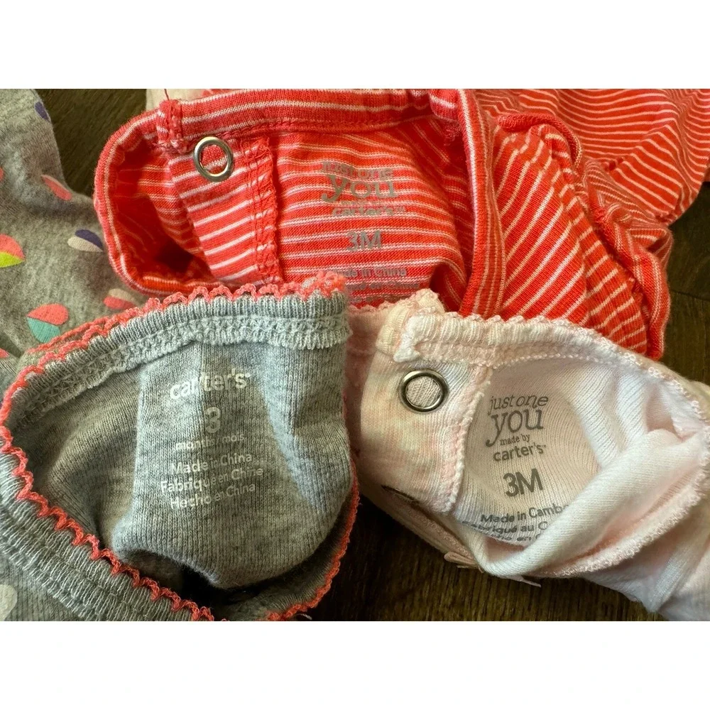 Carters Baby Girl 3 Months Outfits Summer Clothes Rompers Dress Lot Bundle‎ Red